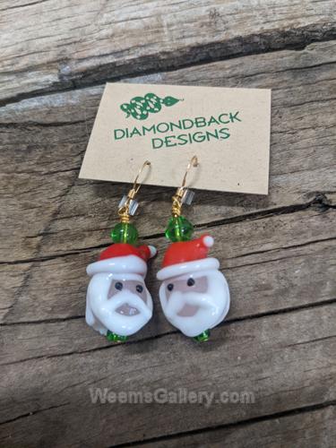 Santa head earrings by Judy Jaeger